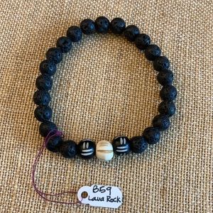 Unisex lava rock bracelet